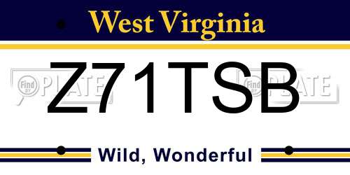 Z71TSB West Virginia License Plate