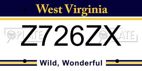 Z726ZX West Virginia License Plate