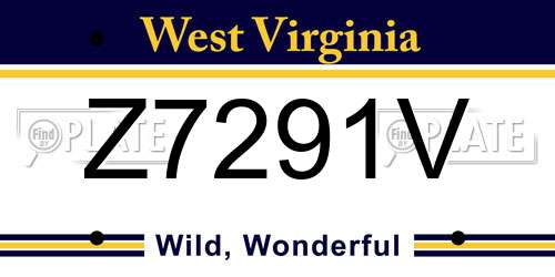 Z7291V West Virginia License Plate
