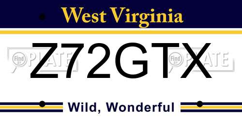 Z72GTX West Virginia License Plate