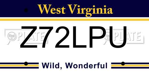 Z72LPU West Virginia License Plate