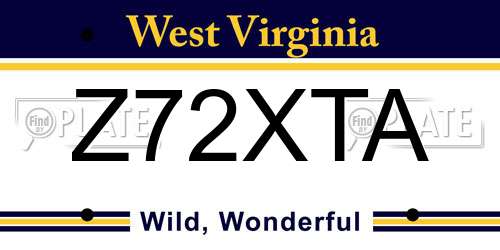 Z72XTA West Virginia License Plate