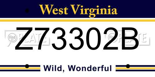 Z73302B West Virginia License Plate