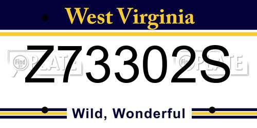 Z73302S West Virginia License Plate