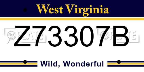 Z73307B West Virginia License Plate
