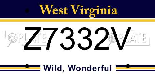 Z7332V West Virginia License Plate