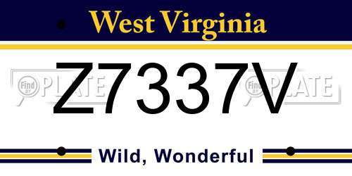 Z7337V West Virginia License Plate