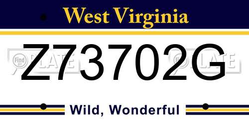 Z73702G West Virginia License Plate