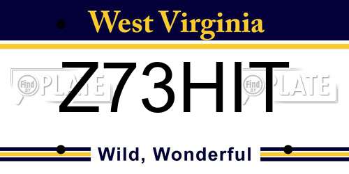 Z73HIT West Virginia License Plate