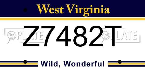 Z7482T West Virginia License Plate