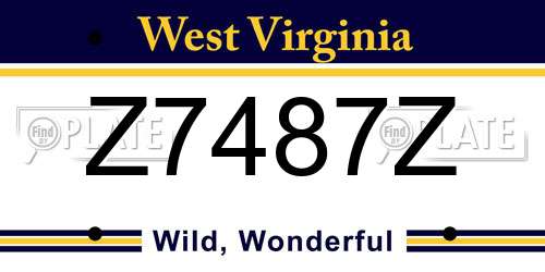 Z7487Z West Virginia License Plate