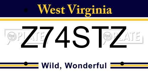 Z74STZ West Virginia License Plate