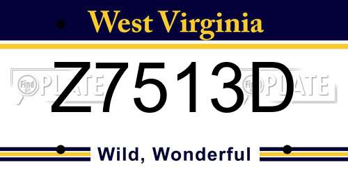 Z7513D West Virginia License Plate