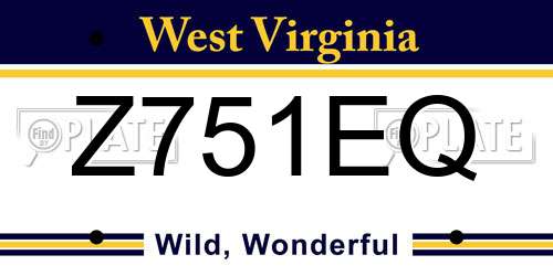 Z751EQ West Virginia License Plate