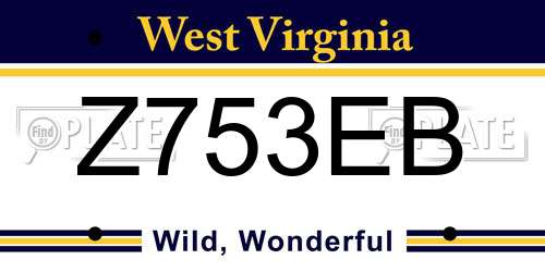 Z753EB West Virginia License Plate