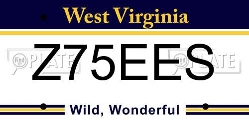 Z75EES West Virginia License Plate