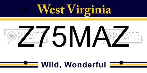 Z75MAZ West Virginia License Plate