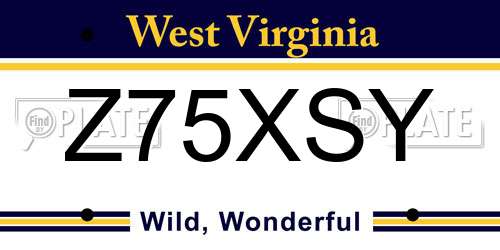 Z75XSY West Virginia License Plate