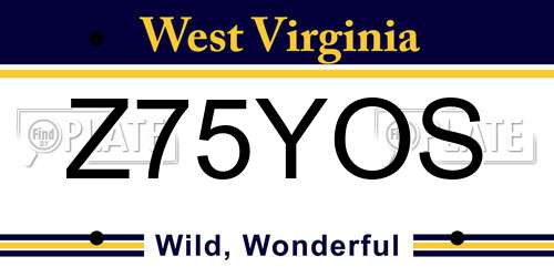 Z75YOS West Virginia License Plate