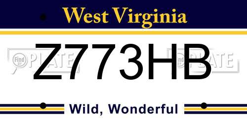 Z773HB West Virginia License Plate