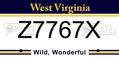 Z7767X West Virginia License Plate