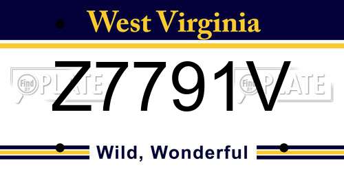 Z7791V West Virginia License Plate