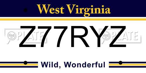 Z77RYZ West Virginia License Plate