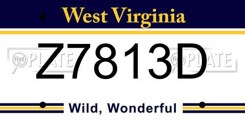 Z7813D West Virginia License Plate
