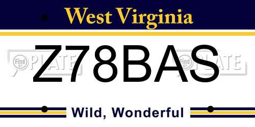 Z78BAS West Virginia License Plate