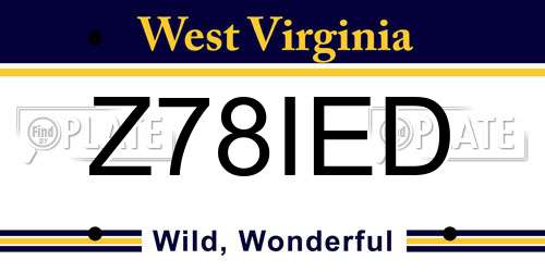 Z78IED West Virginia License Plate
