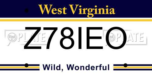 Z78IEO West Virginia License Plate