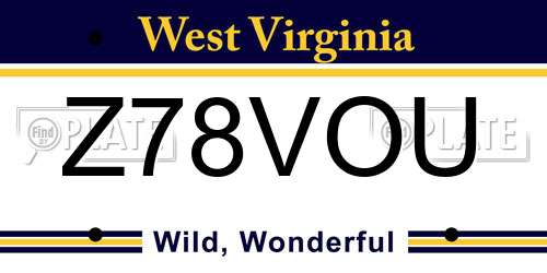 Z78VOU West Virginia License Plate