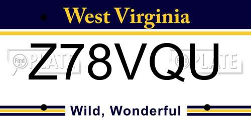Z78VQU West Virginia License Plate
