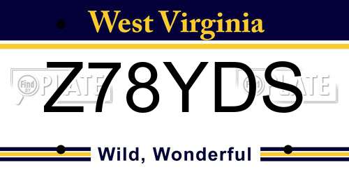 Z78YDS West Virginia License Plate
