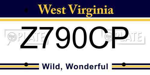 Z790CP West Virginia License Plate