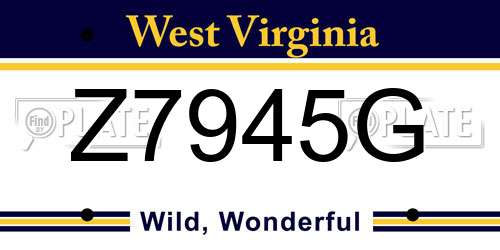 Z7945G West Virginia License Plate