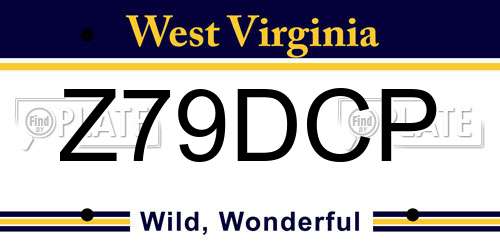 Z79DCP West Virginia License Plate