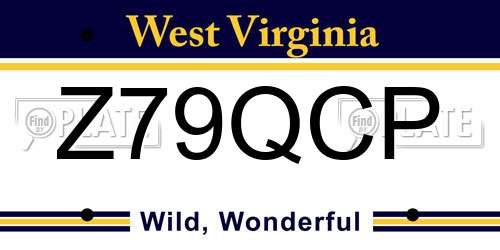 Z79QCP West Virginia License Plate