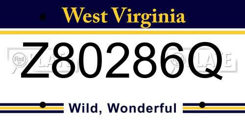 Z80286Q West Virginia License Plate