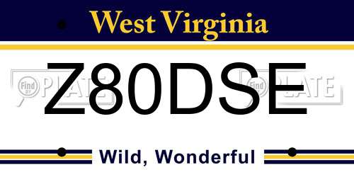 Z80DSE West Virginia License Plate