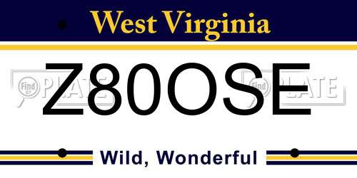 Z80OSE West Virginia License Plate