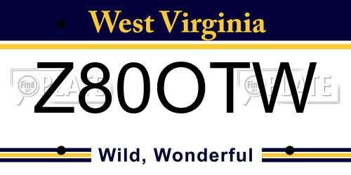 Z80OTW West Virginia License Plate