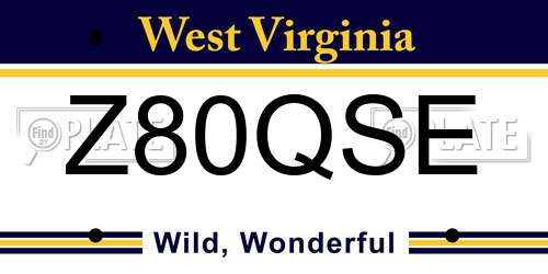 Z80QSE West Virginia License Plate