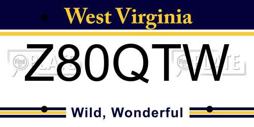 Z80QTW West Virginia License Plate