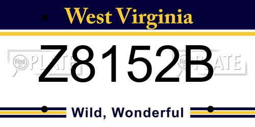 Z8152B West Virginia License Plate