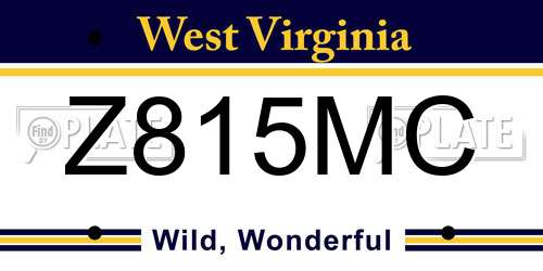 Z815MC West Virginia License Plate
