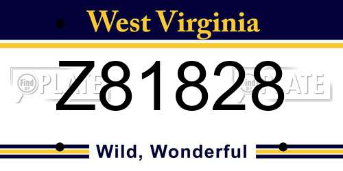 Z81828 West Virginia License Plate