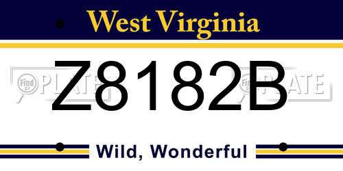 Z8182B West Virginia License Plate