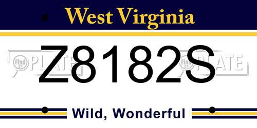 Z8182S West Virginia License Plate