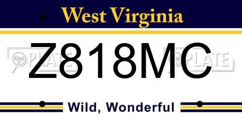 Z818MC West Virginia License Plate